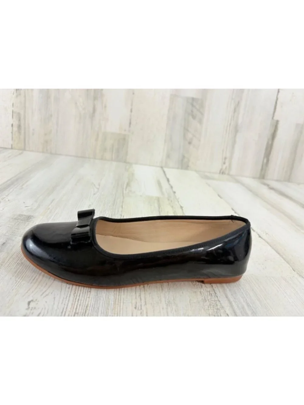 Elephantito Black Patent Ballet Flats Shoes Girls Sz 34 3